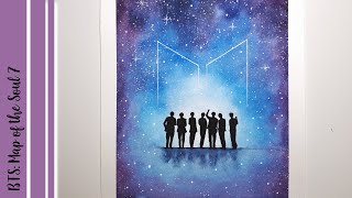 BTS Silhouette Watercolor Galaxy Painting  MAP OF THE SOUL 7 [upl. by Clayberg]