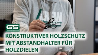 Holzterrassen bauen Holz Dielen montieren Abstandshalter Terrassengleiter Wasserablauf Unterlüftung [upl. by Eelidnarb204]