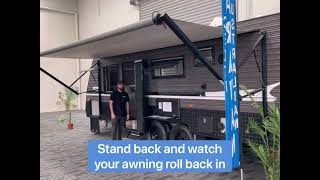 Humpy Awnings  Electric Awning Operation [upl. by Ardella]