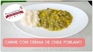 CARNE CON CREMA DE CHILE POBLANO🍰LOS SECRETOS DE MI COCINA🍰 [upl. by Kristal]