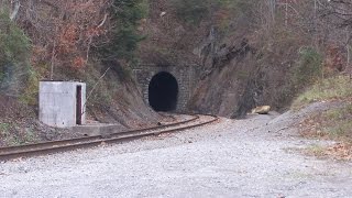 Train passing through tight tunnel hits wall Scary tunnel [upl. by Onitsirc814]