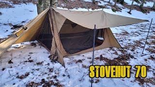 Sulla neve ❄ con una tenda riscaldata  Recensione Pomoly STOVEHUT 70 [upl. by Nepean31]