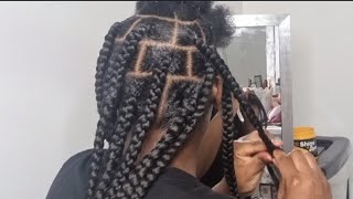 Easy DIY Jumbo knotless Box Braids Tutorial  Beginner Friendly [upl. by Joacimah]