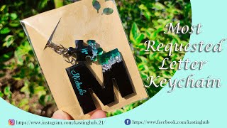 Black Resin Letter keychains with Name  Create and Package with me  Resin letter keychain tutorial [upl. by Einyaj]