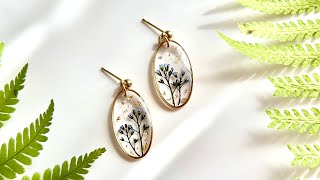 Dried flower uv resin earrings  Handmade jewelry making at home  Real flower earrings tutorial [upl. by Ylsel]