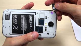 How to insert and remove the micro SD card on Samsung Galaxy S4 GTI9505 [upl. by Lezlie]