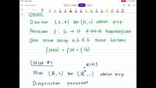 Homomorfisma GrupDefinisi dan Contoh [upl. by Yerrot]