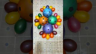 4Colors Football Balloon and 20 mini rainbow balloons popping reverse balloonpopping balloon [upl. by Eugaet]