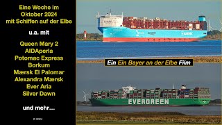 Eine Woche im Oktober 2024 an der Elbe Mit Queen Mary 2 Ever Aria Alexandra Mærsk Aidaperla usw [upl. by Nref]