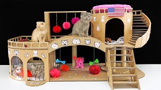 DIY Amazing Cat House for Two Beautiful Kittens [upl. by Rilda488]