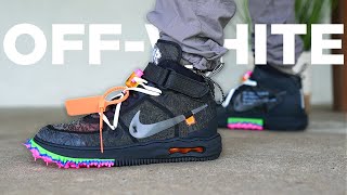 OFF WHITE Nike Air Force 1 Mid REVIEW amp On Feet [upl. by Ahcsas]