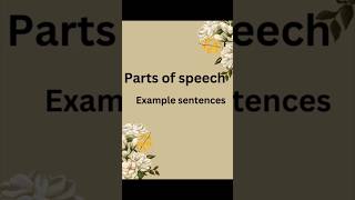 Parts of speech example sentencesshortsenglishvideos english viralvideo [upl. by Giarg]