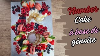 RECETTE  Number cake à base de génoise crème mascarpone chantilly garniture fruits rouges [upl. by Nylknarf]