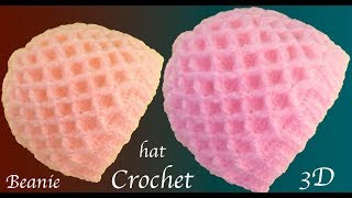 GORRO a CROCHET FÁCIL DE TEJER Punto ROMBOS en RELIEVE 3D Tejido tallermanualperu [upl. by Hinson35]