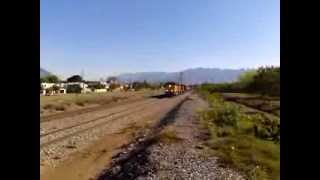 Tren de Kcsm con la SD70AH UP 8835 y SD70M UP 5063  Monterrey Mex [upl. by Alusru]