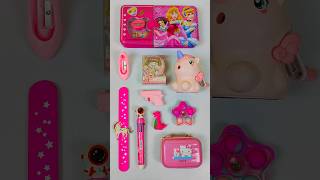 Pink Stationery Collection🥰Pen Sharpener Eraser Geometry Band Pouch Diary asmr [upl. by Alraep394]