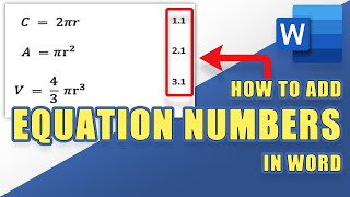 TUTORIAL How to Add EQUATION NUMBERS in WORD Easily [upl. by Hsiwhem523]