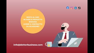 RESTO AL SUD PER PRESENTARE LA DOMANDA SERVE IL CONTRATTO DI LOCAZIONE infodottorbusinesscom [upl. by Linette407]