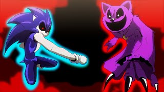 CatNap Defeats SonicExe  Poppy Playtime Chapter 3 Smiling Critters x Rainbow Friends [upl. by Nauqas]