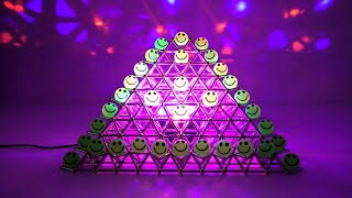 Smiley glowing balls on magnetic pyramid disco game [upl. by Nerro708]