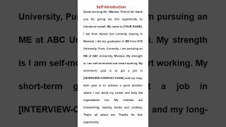 How to introduce yourself in English introduce yourself in interview•self introduction ine English [upl. by Eileen14]