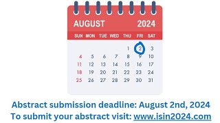 ISIN 2024 congress and education course Abstract submission deadline August 2nd [upl. by Les]