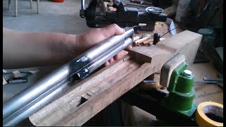 Flintlock shotgun build 1790 pt 12 cutting the stock and start inletting the barrels [upl. by Aitram]