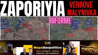 EXITOS TACTICOS RUSOS EN ZAPORIYIA VERBOVE Y MALINIVKATONENKE QUIEBRE AFU DETALLES VIDEOS WARMAP [upl. by Camellia691]