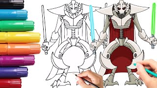 How to Draw Star Wars  General Grievous [upl. by Monagan172]