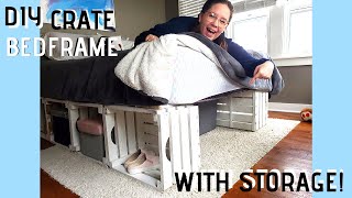 DIY Queen Bed Frame  WITH STORAGE [upl. by Anabal]