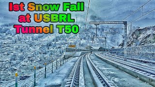 IST SNOW FALL AT T50 INDIAS LONGEST RAILWAY TUNNEL  USBRL RAILWAY PROJECT [upl. by Gorton692]