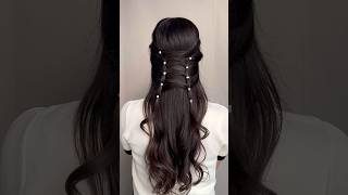 Cute easy hairstyles for medium long hair 🤍✨ hairstyles hairtok hair explorepage shorts [upl. by Allenad]