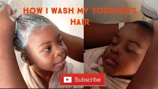 HOW I WASHED MY 2 YEARS OLDS HAIR [upl. by Fanchan]