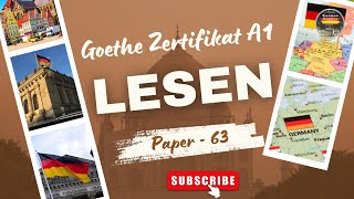 A1 Lesen  Paper  63  Lesen mit den Lösungen  Prepare for the Goethe Zertifikat A1 Exam [upl. by Eaj]