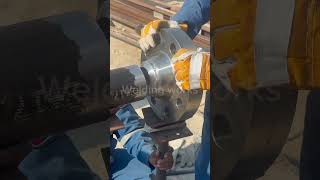 4” joint fit up pipe to flange fabrication youtubeshorts [upl. by Ecad]