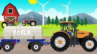 ☻ Farmer  Farm Works  Milk from Cows  I love Tractors [upl. by Hsakiv107]