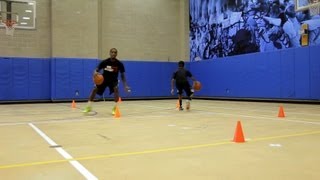 How to Do a BetweentheLegs Dribble  Basketball Moves [upl. by Nihahs]