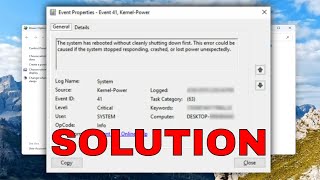 KernelPower Event ID 41 Task 63 Error in Windows 1110 Solution [upl. by Chyou]