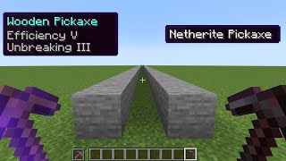 efficiency V wooden pickaxe vs netherite pickaxe [upl. by Able]