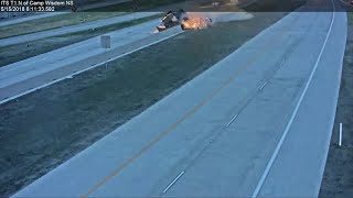 Caught On Tape Fiery Dump Truck Crash On Highway 360 [upl. by Merl]