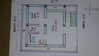 25 × 30 North face house plan map naksha details [upl. by Douglass]