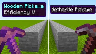 efficiency V wooden pickaxe vs netherite pickaxe race [upl. by Serena97]