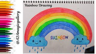 Rainbow Coloring for Kids  Oil Pastel Drawing  Rainbow using Oil Pastels [upl. by Aniweta]