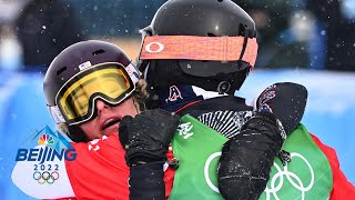 Baumgartner Jacobellis combine for mixed team SBX gold  Winter Olympics 2022  NBC Sports [upl. by Bertolde]