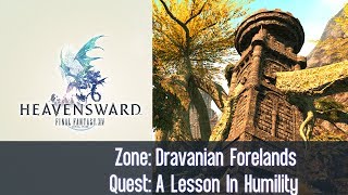 FFXIV Heavensward Quest  Dravanian Forelands A Lesson In Humility Aether Current [upl. by Yerroc]