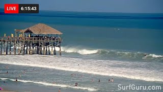 Fiona Swell Day 1  Cocoa Beach Pier Live Stream  SurfGurucom [upl. by Ecnerewal625]