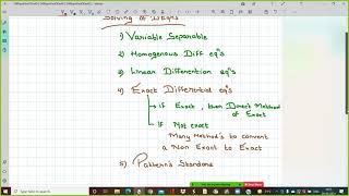 Differential Eqns First Order First Degree Lecture Num 1 [upl. by Chew]