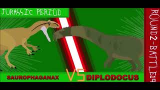 Pivot Dinosaur Battles REBORN  Saurophaganax VS Diplodocus [upl. by Aushoj]