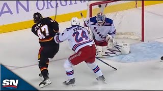 Flames Connor Zary Beats Rangers Igor Shesterkin With Tough TopCorner Snipe [upl. by Naresh]