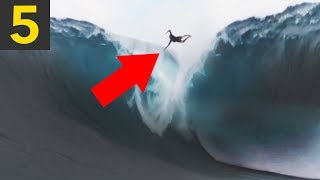 Top 5 INSANE SURFING WIPEOUTS [upl. by Gertrud]